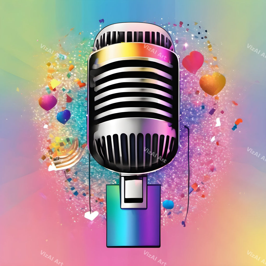 Rainbow Powder Burst Microphone Art — print 3