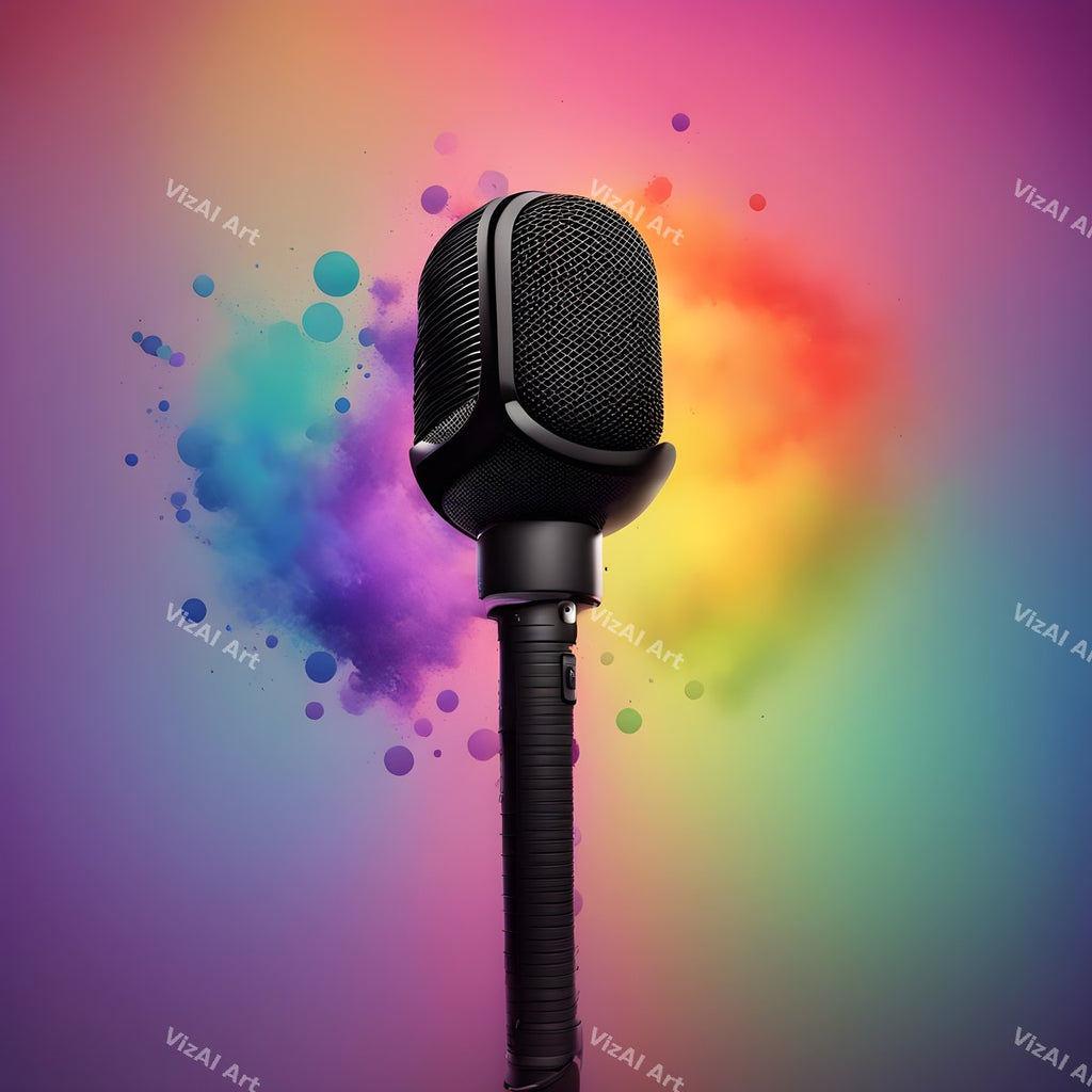 Rainbow Powder Burst Microphone Art — print 4
