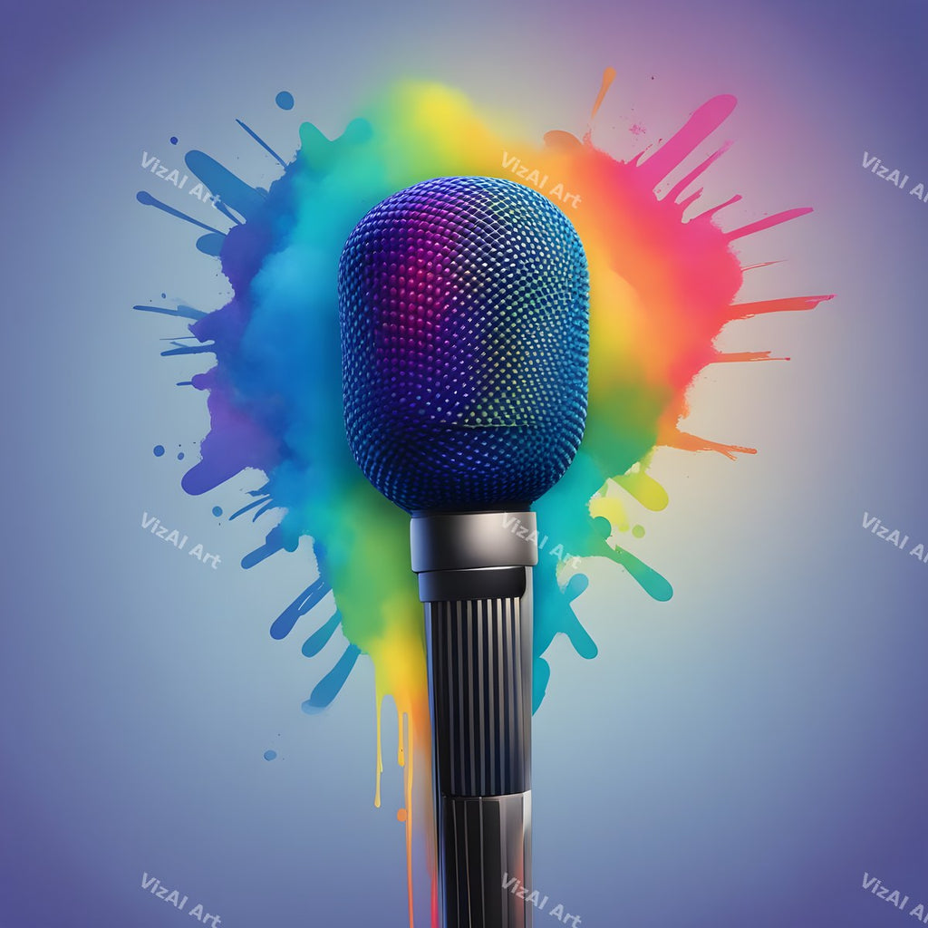 Rainbow Powder Burst Microphone Art — print 6
