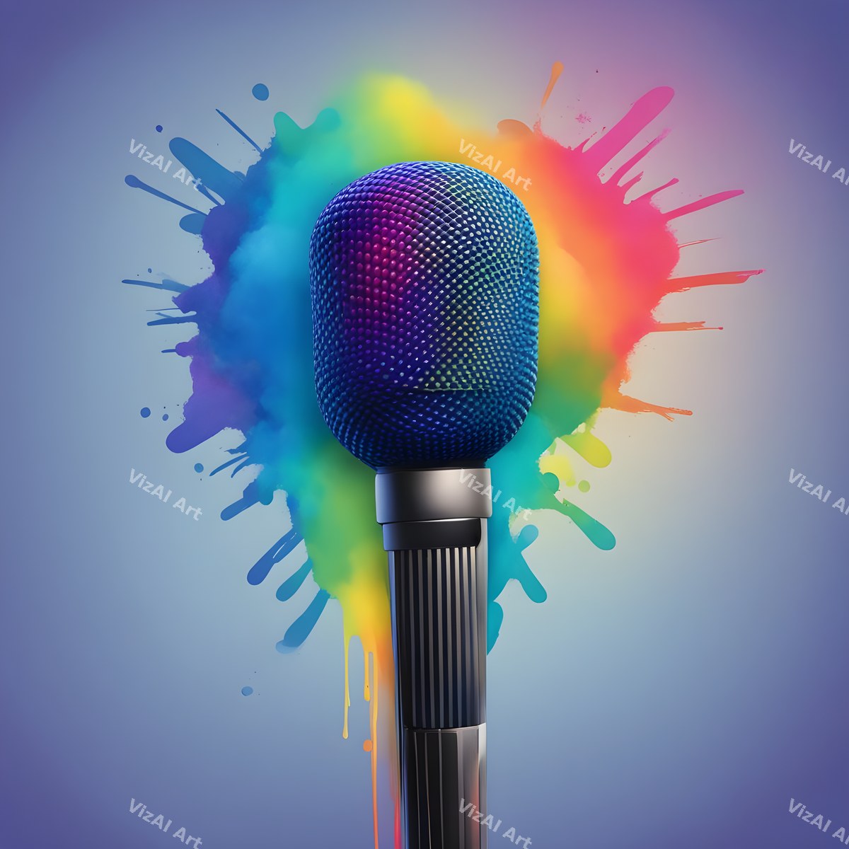 Rainbow Powder Burst Microphone Art — print 6