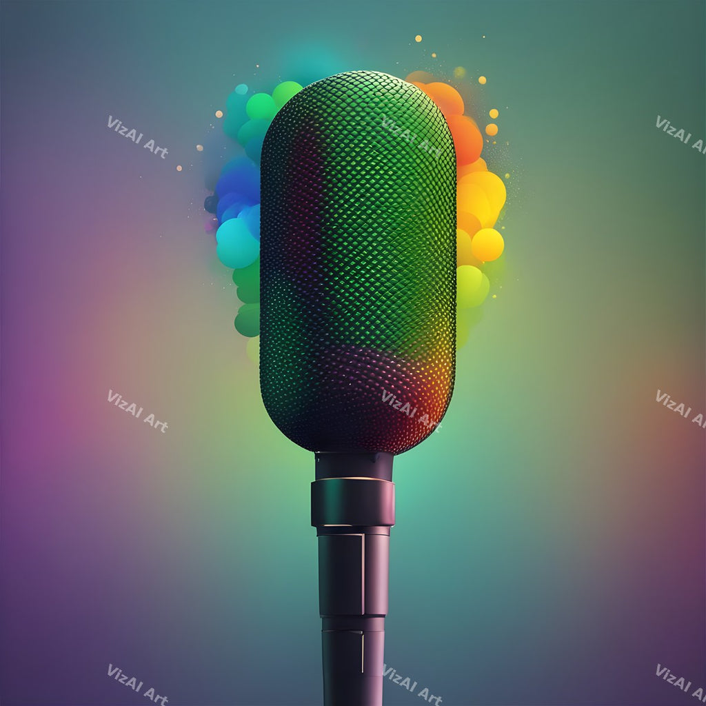 Rainbow Powder Burst Microphone Art — print 7
