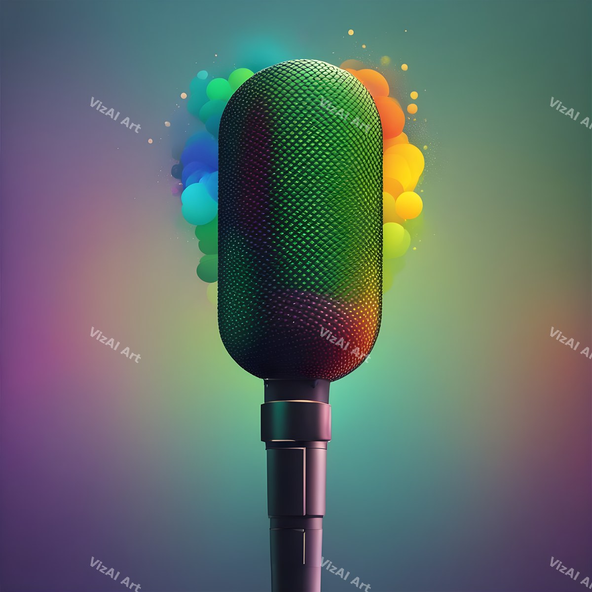 Rainbow Powder Burst Microphone Art — print 7
