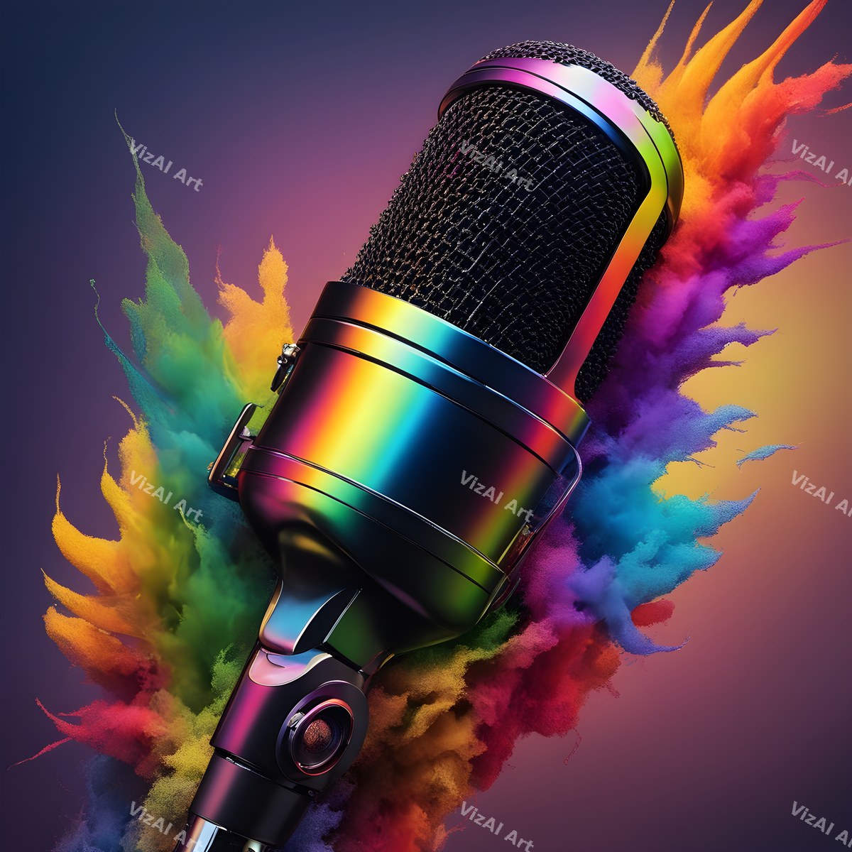 Rainbow Powder Burst Microphone Art — print 8