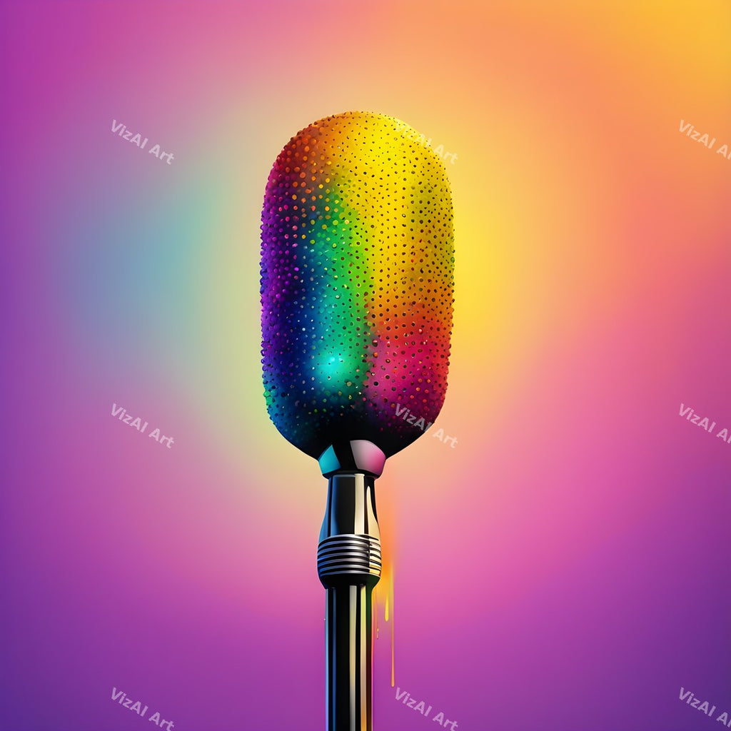 Rainbow Powder Burst Microphone Art — print 9