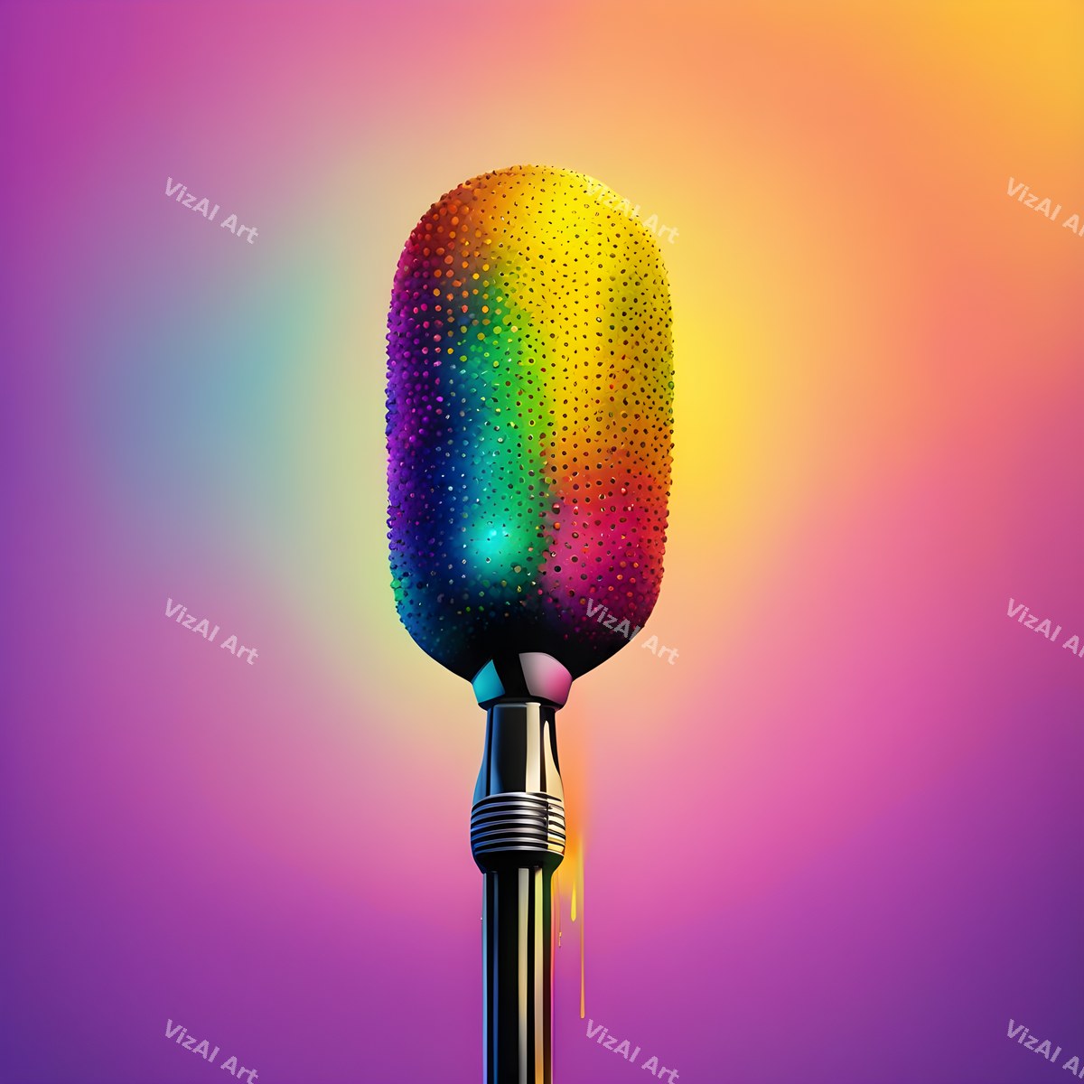 Rainbow Powder Burst Microphone Art — print 9