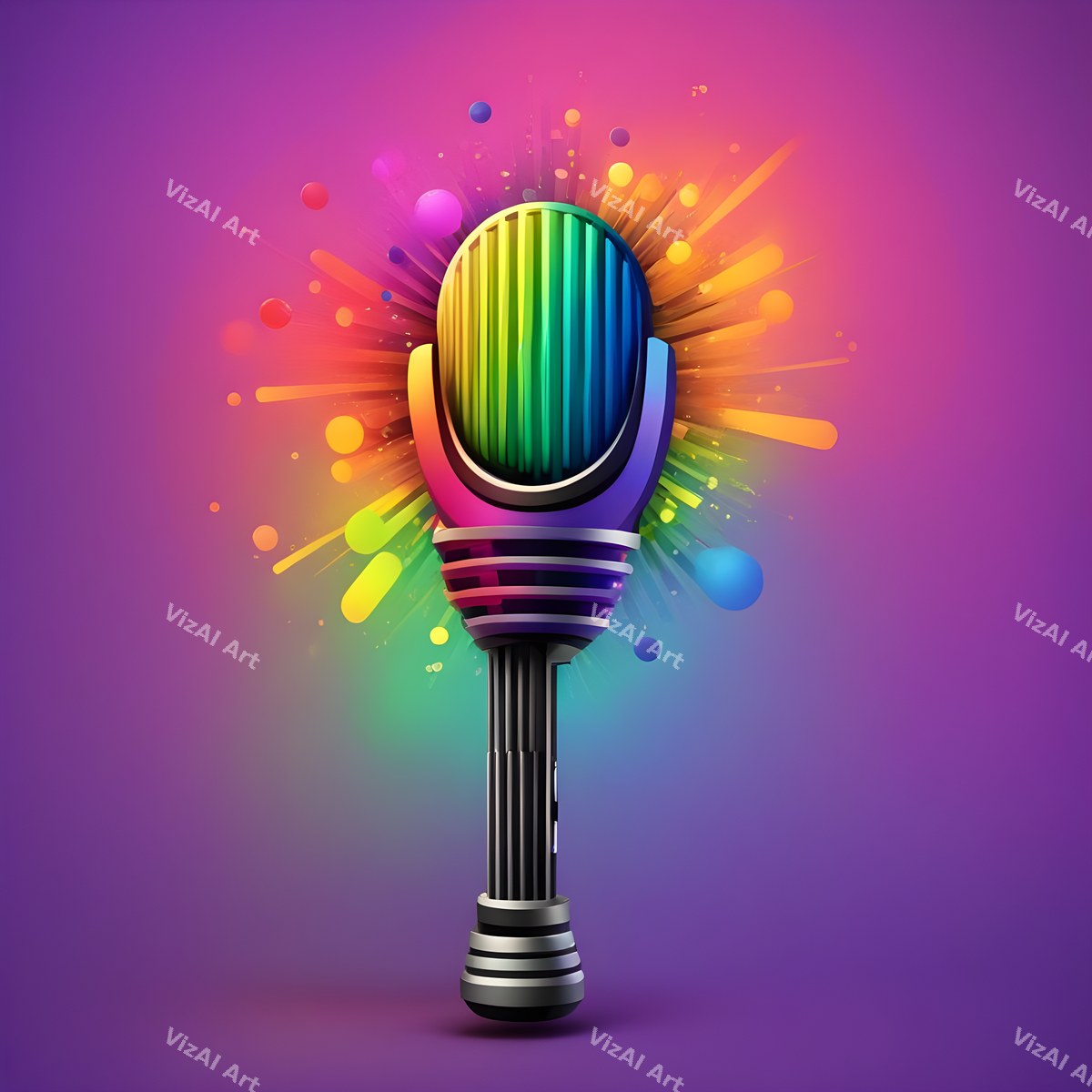 Rainbow Powder Burst Microphone Art — print 11