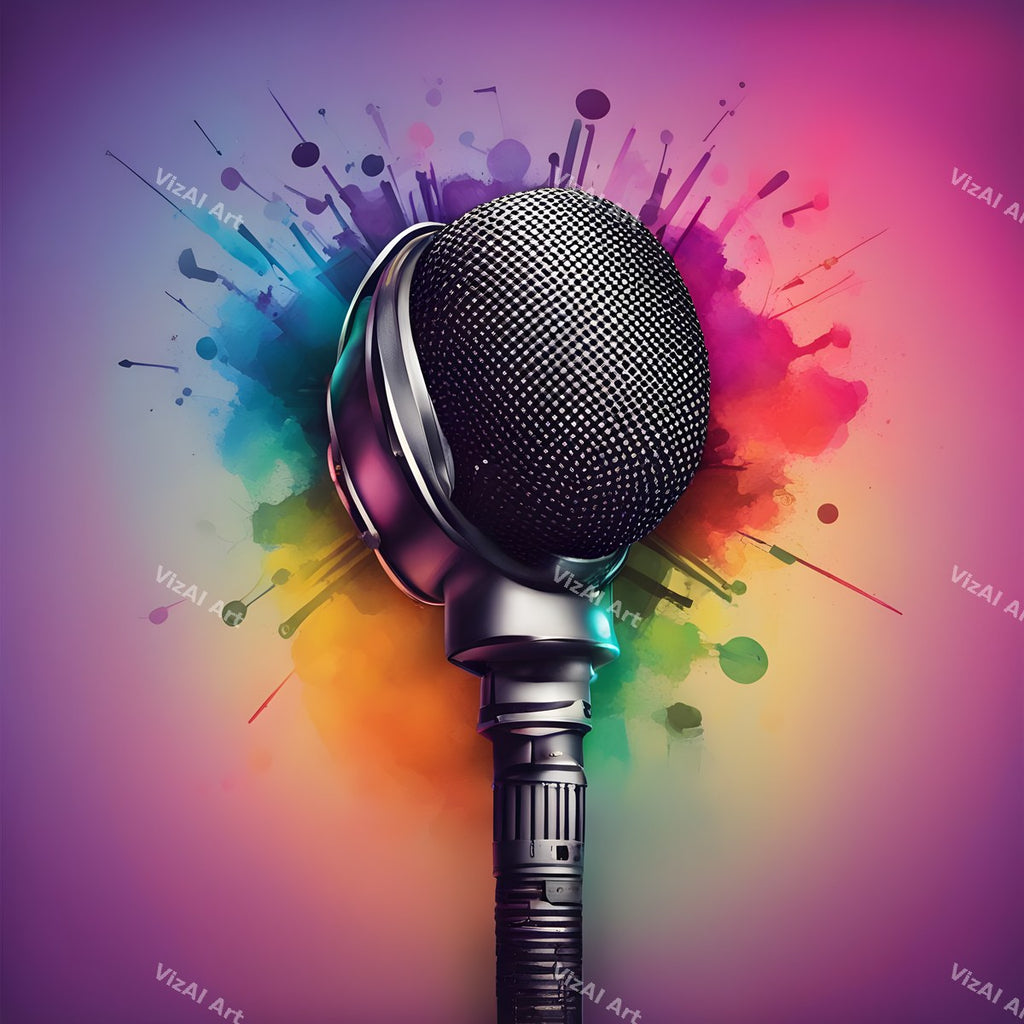 Rainbow Powder Burst Microphone Art — print 12
