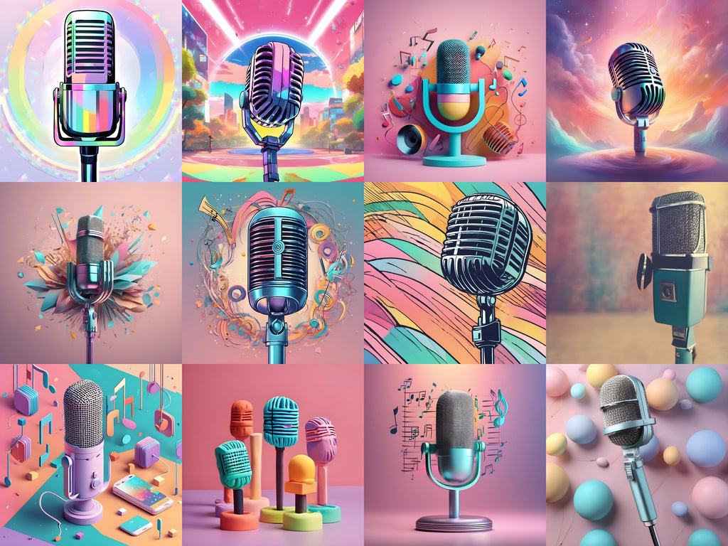 Pastel Candy Tones Microphone Art — Choose Your Print
