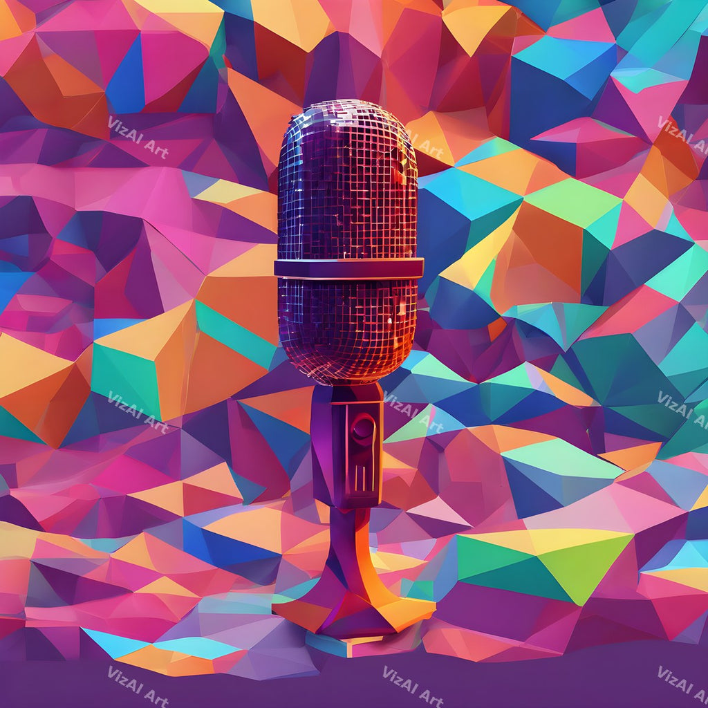 Comic Burst & Cubist Microphone Art — print 4