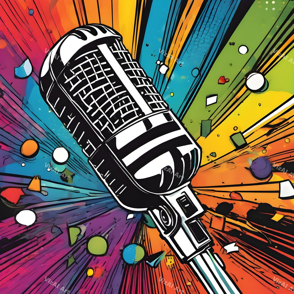 Comic Burst & Cubist Microphone Art — print 9