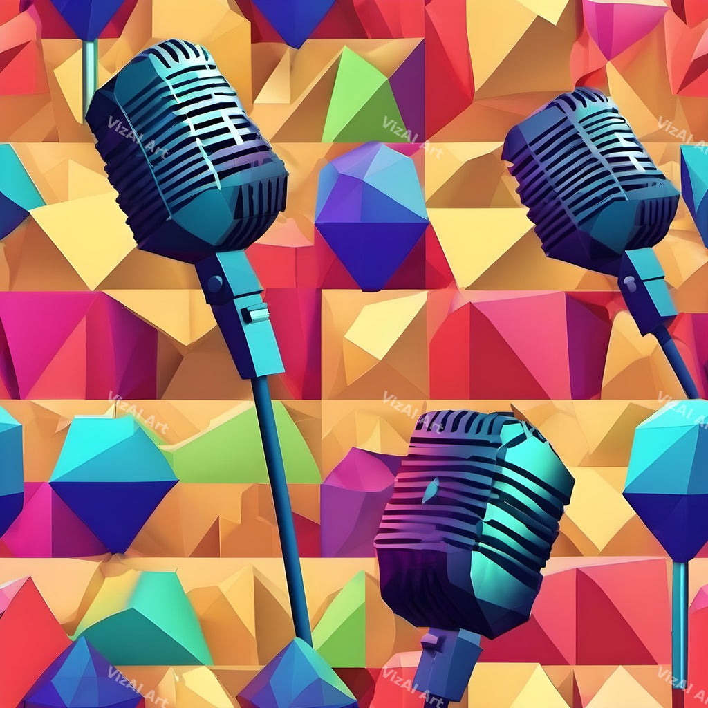 Comic Burst & Cubist Microphone Art — print 10