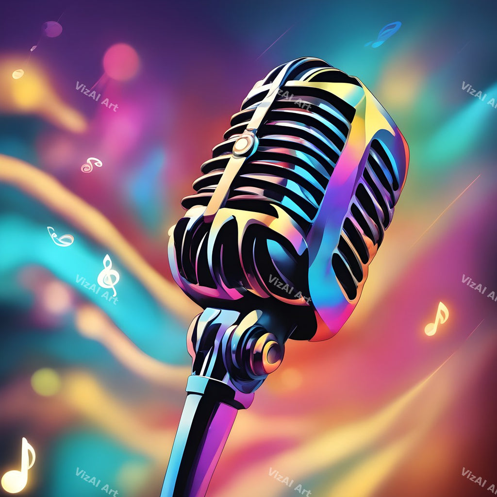 Radiant Confetti Burst Microphone Art — print 5