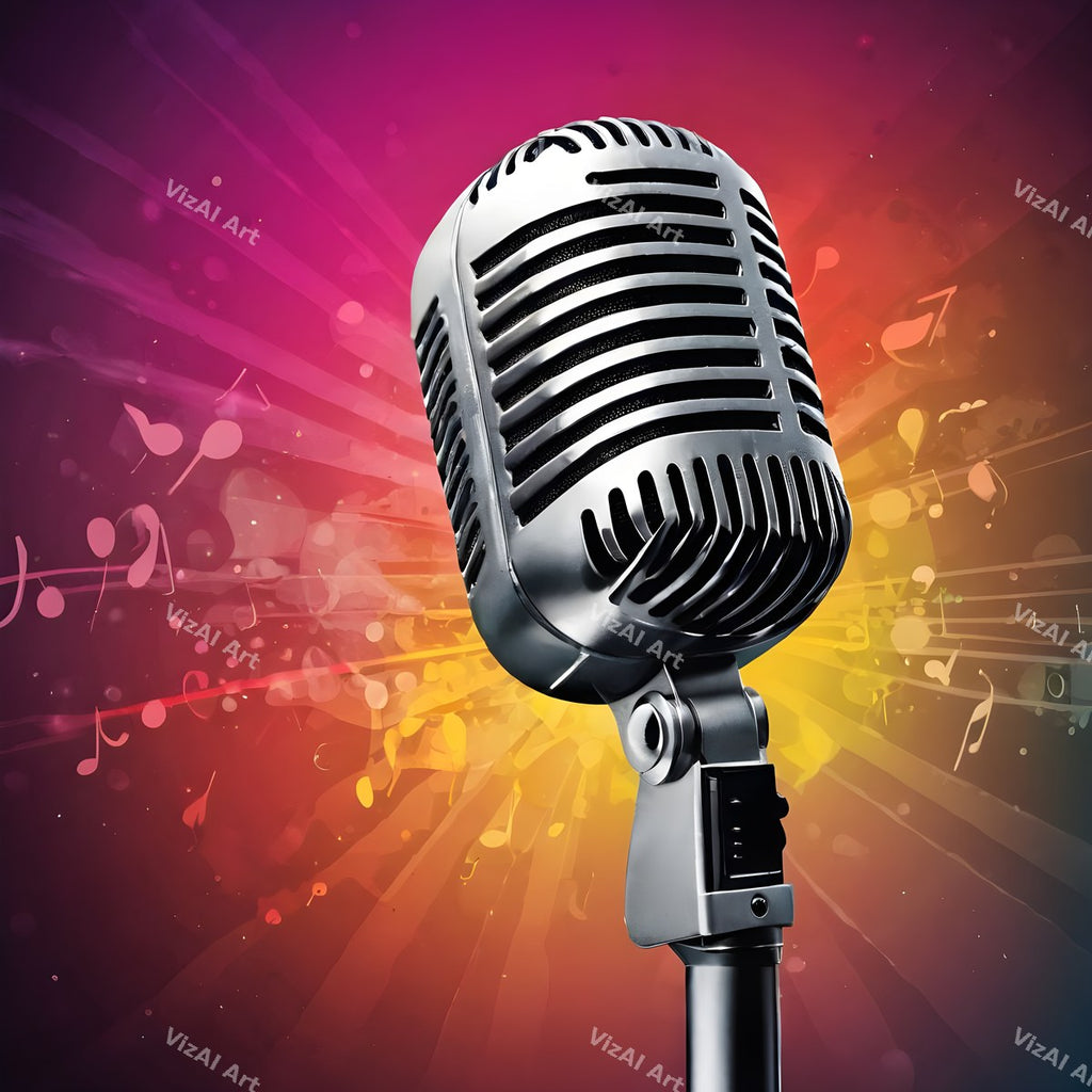Radiant Confetti Burst Microphone Art — print 11