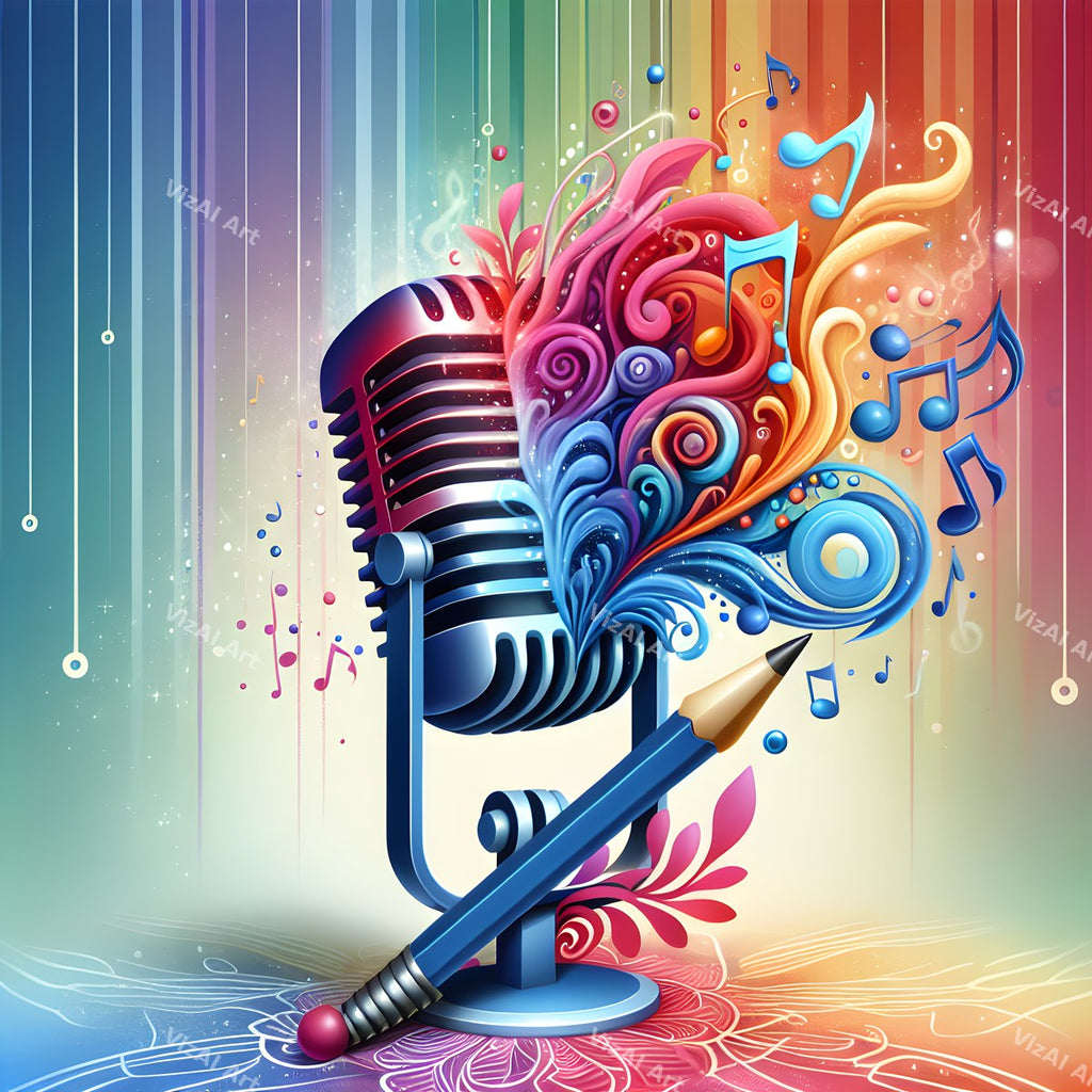 Graphic Flourish Vintage Microphone Art — print 3