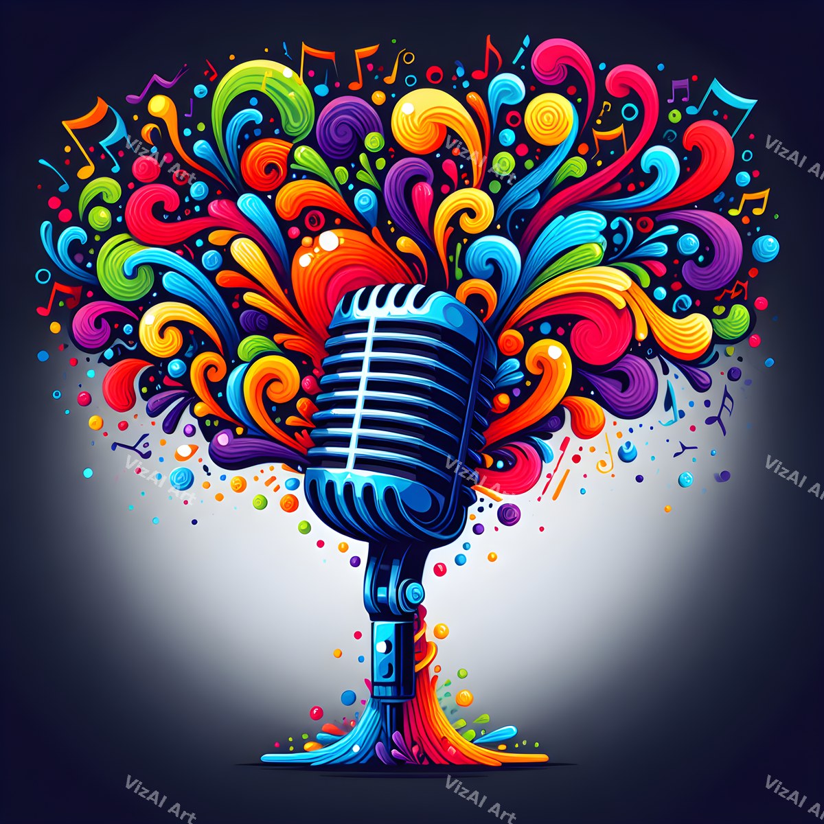 Graphic Flourish Vintage Microphone Art — print 9