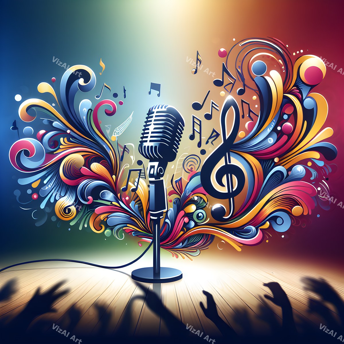 Graphic Flourish Vintage Microphone Art — print 11
