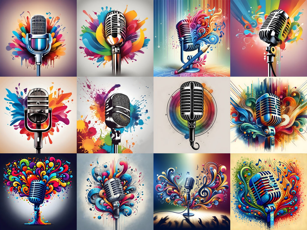 Graphic Flourish Vintage Microphone Art — Choose Your Print