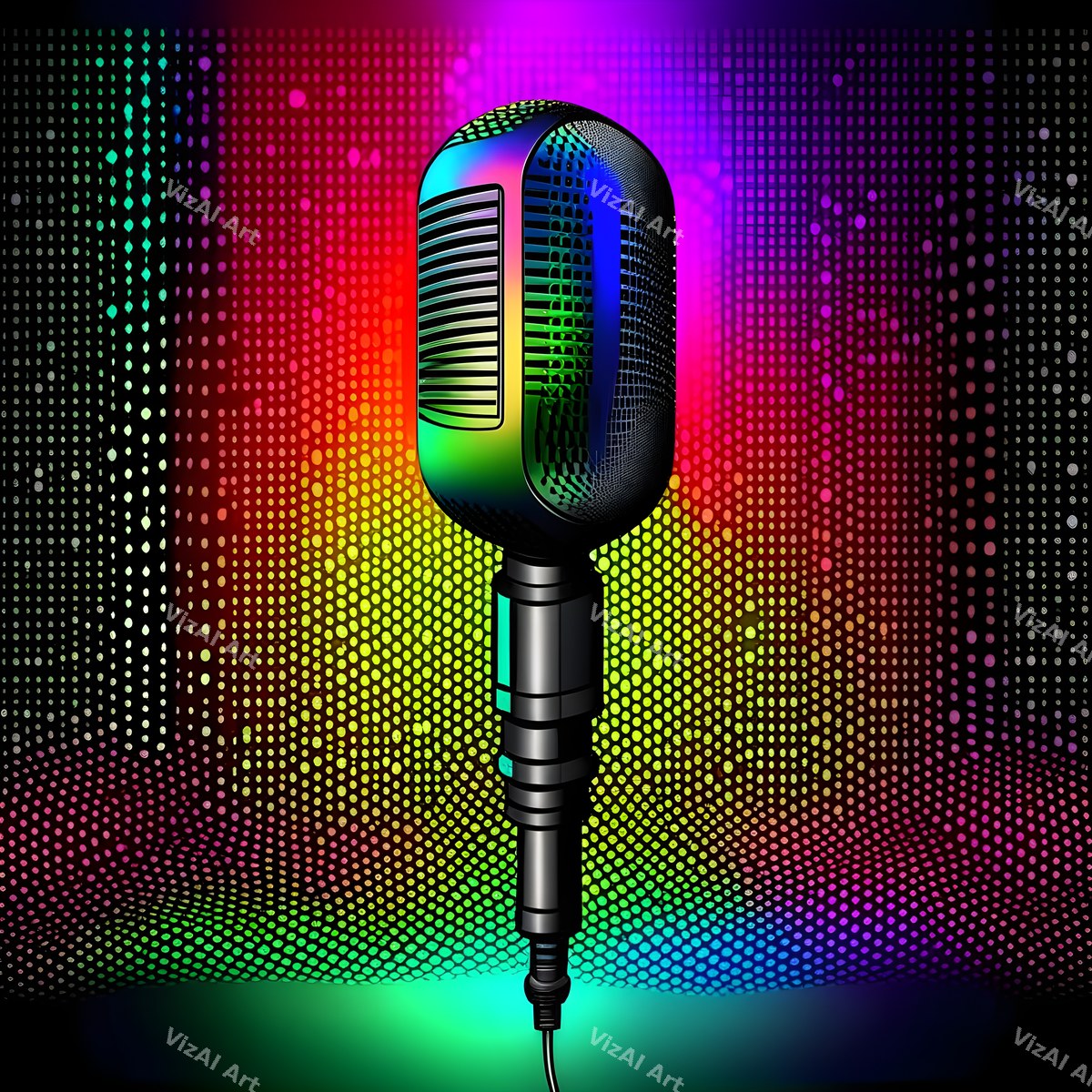 Spectrum Glow Midnight Microphone Art — print 1