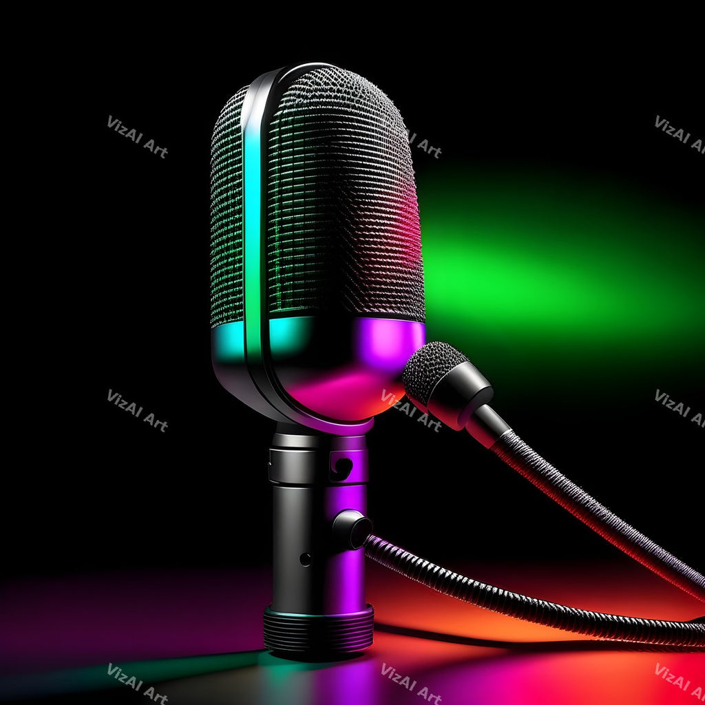 Spectrum Glow Midnight Microphone Art — print 2