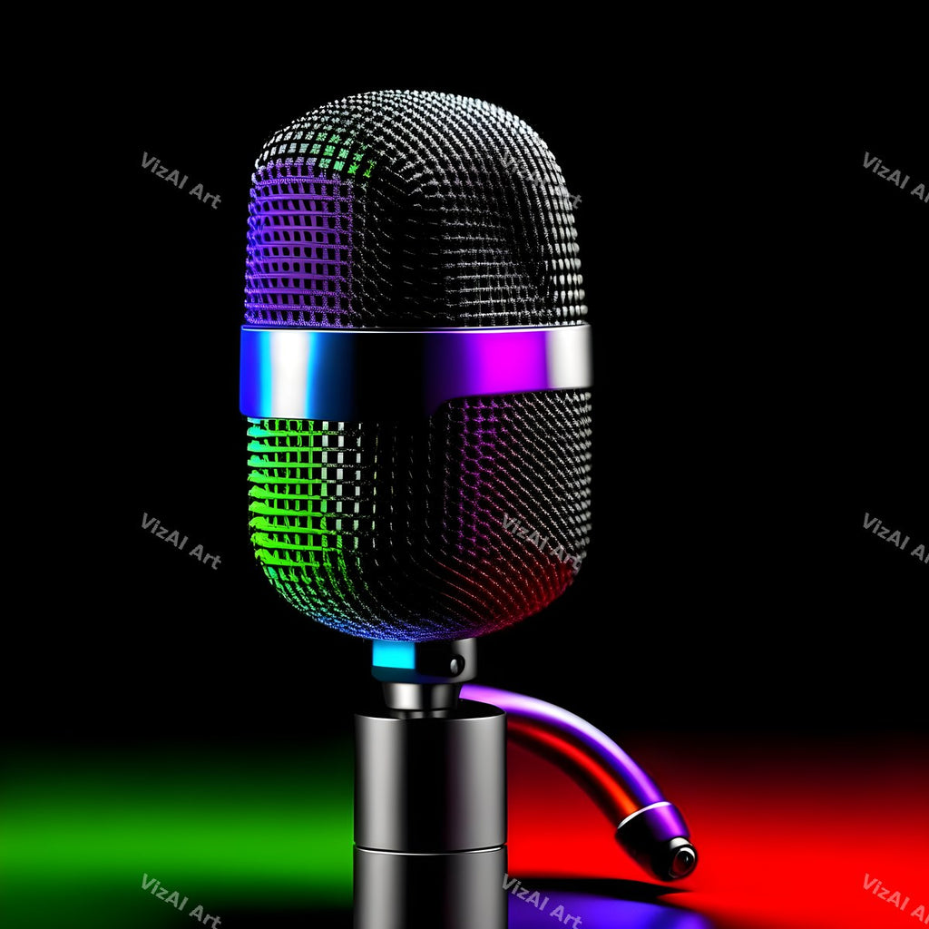Spectrum Glow Midnight Microphone Art — print 3