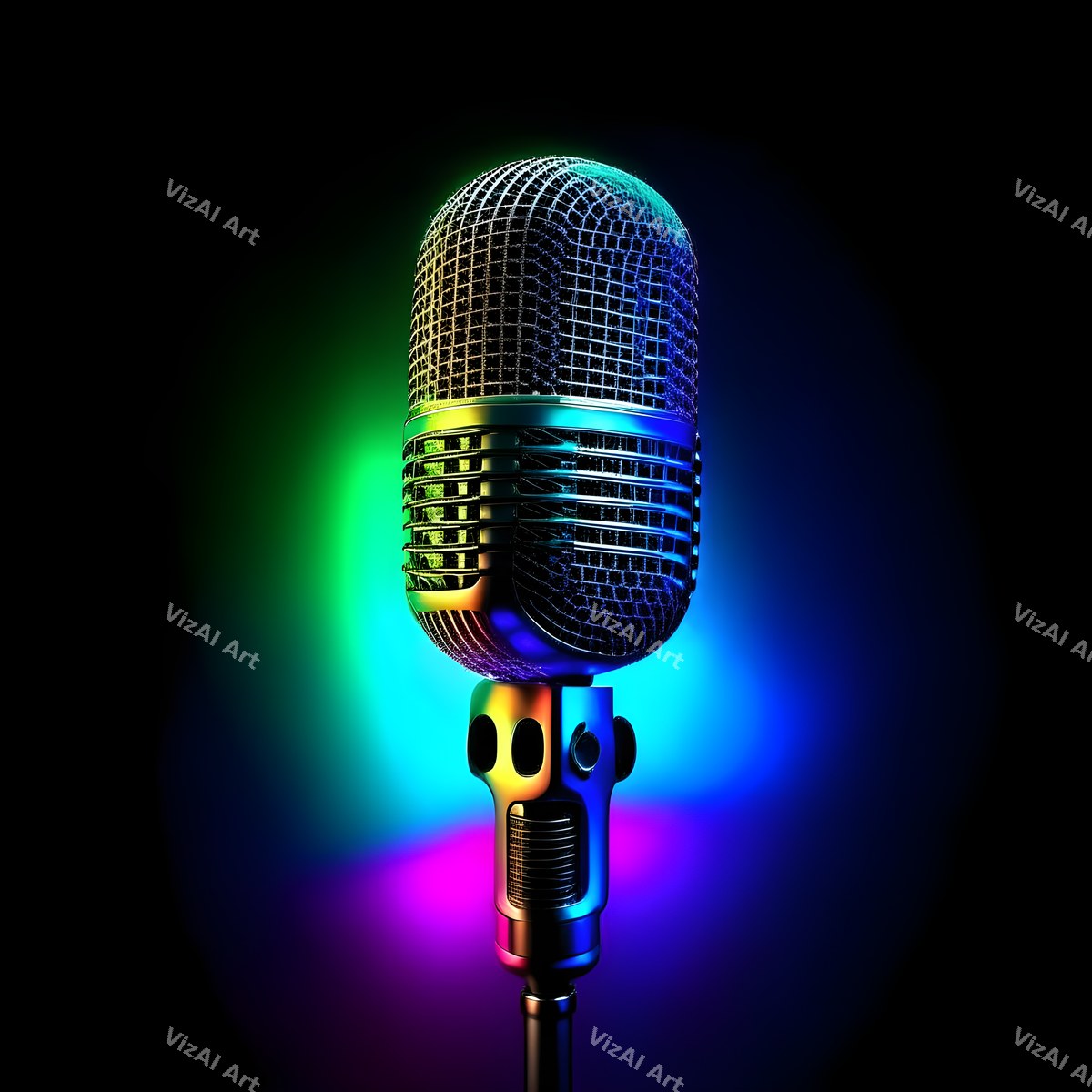 Spectrum Glow Midnight Microphone Art — print 4