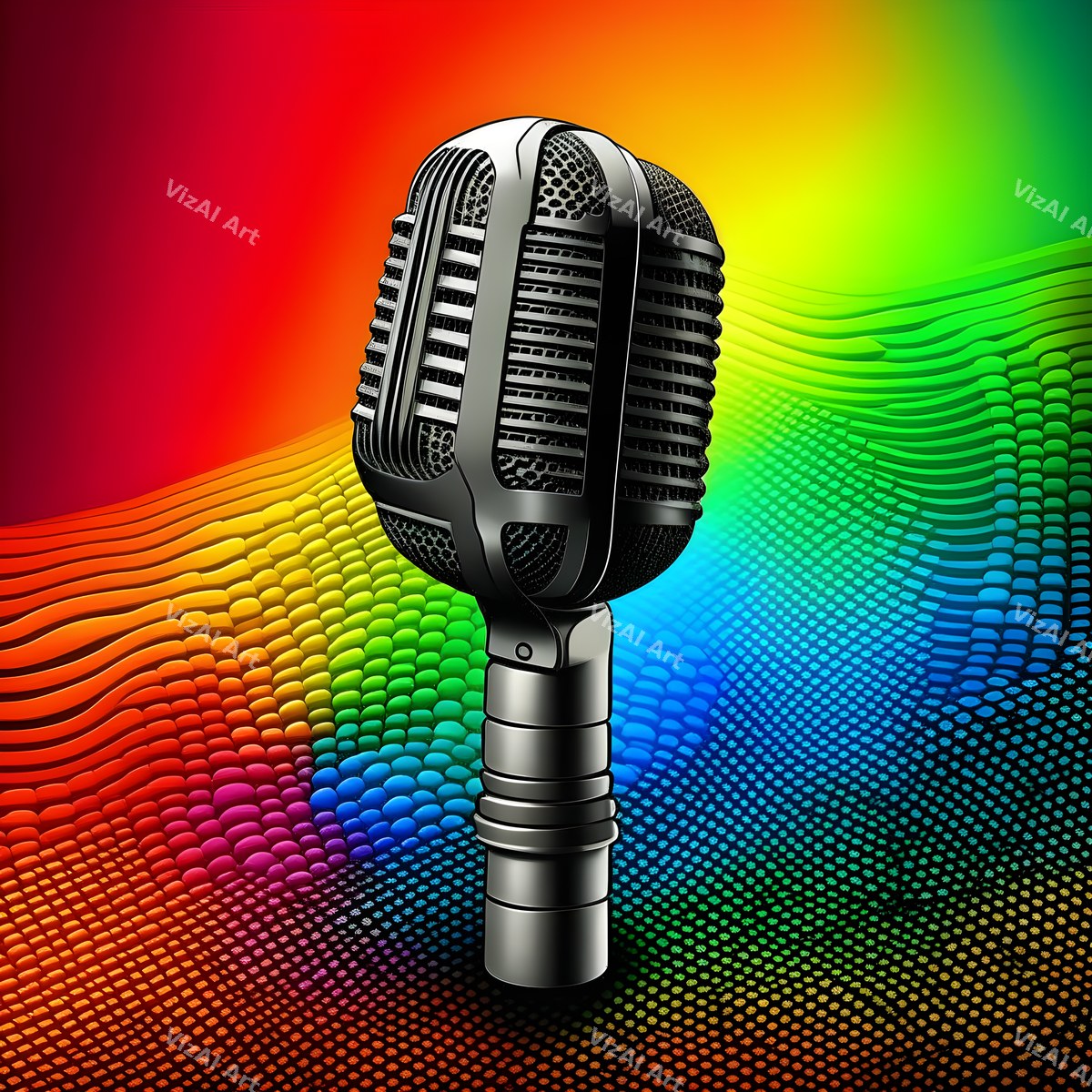Spectrum Glow Midnight Microphone Art — print 7