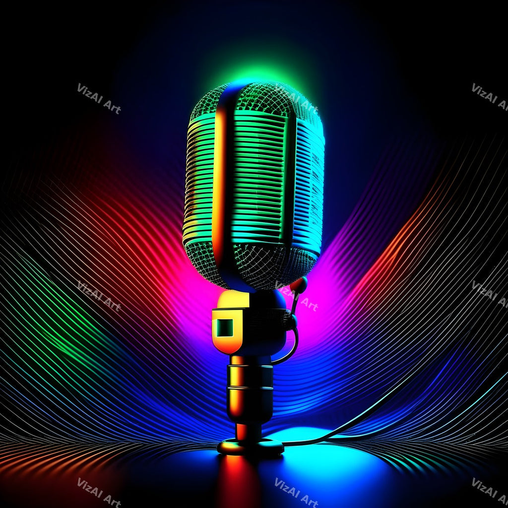 Spectrum Glow Midnight Microphone Art — print 9