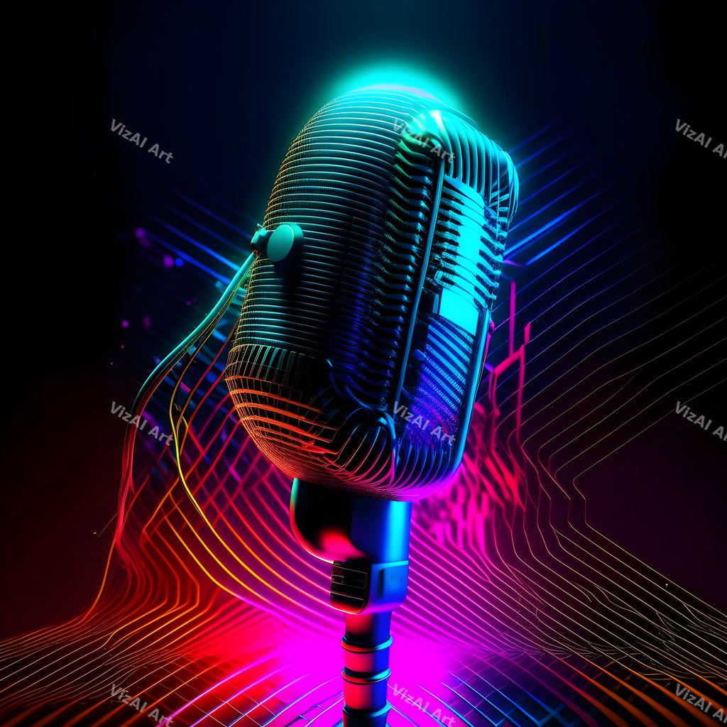 Spectrum Glow Midnight Microphone Art — print 10