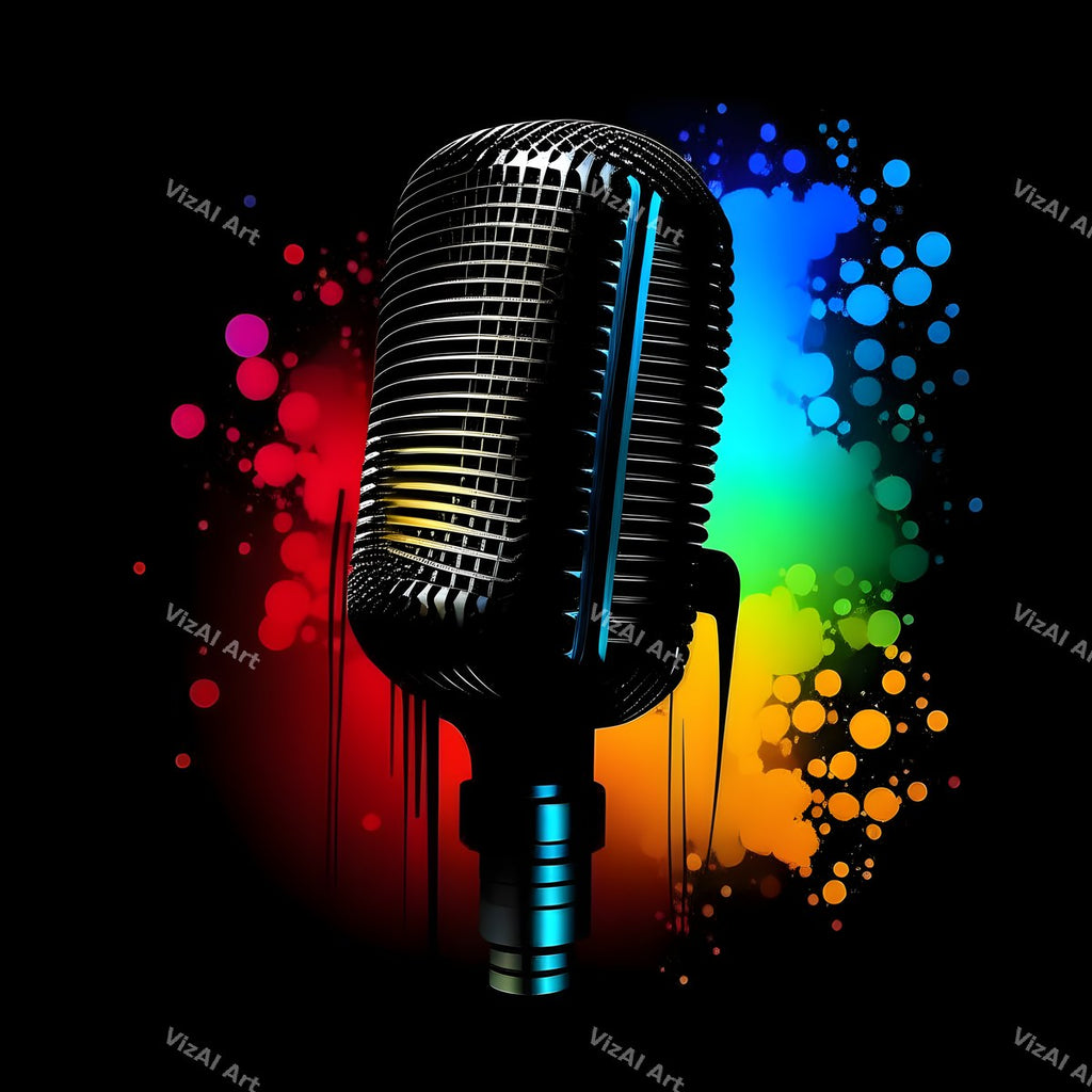 Spectrum Glow Midnight Microphone Art — print 11