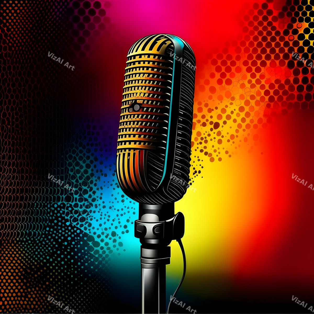 Spectrum Glow Midnight Microphone Art — print 12
