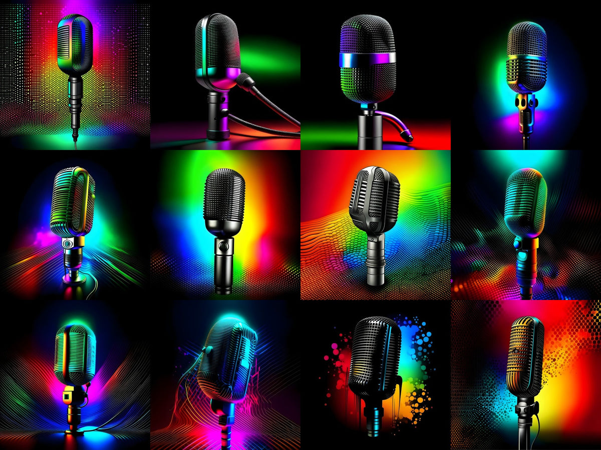 Spectrum Glow Midnight Microphone Art — Choose Your Print
