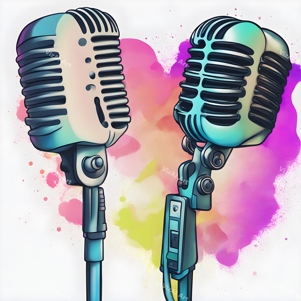 Hearts & Roses Love Song Microphone Art — print 4