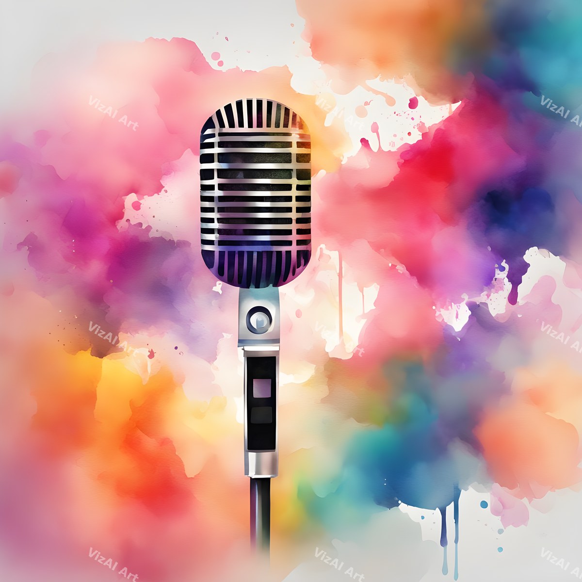 Hearts & Roses Love Song Microphone Art — print 10