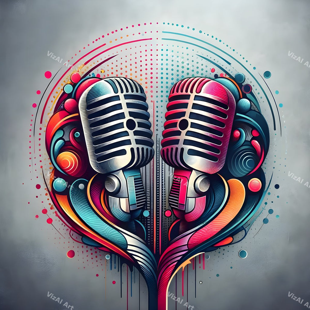 Hearts & Roses Love Song Microphone Art — print 12
