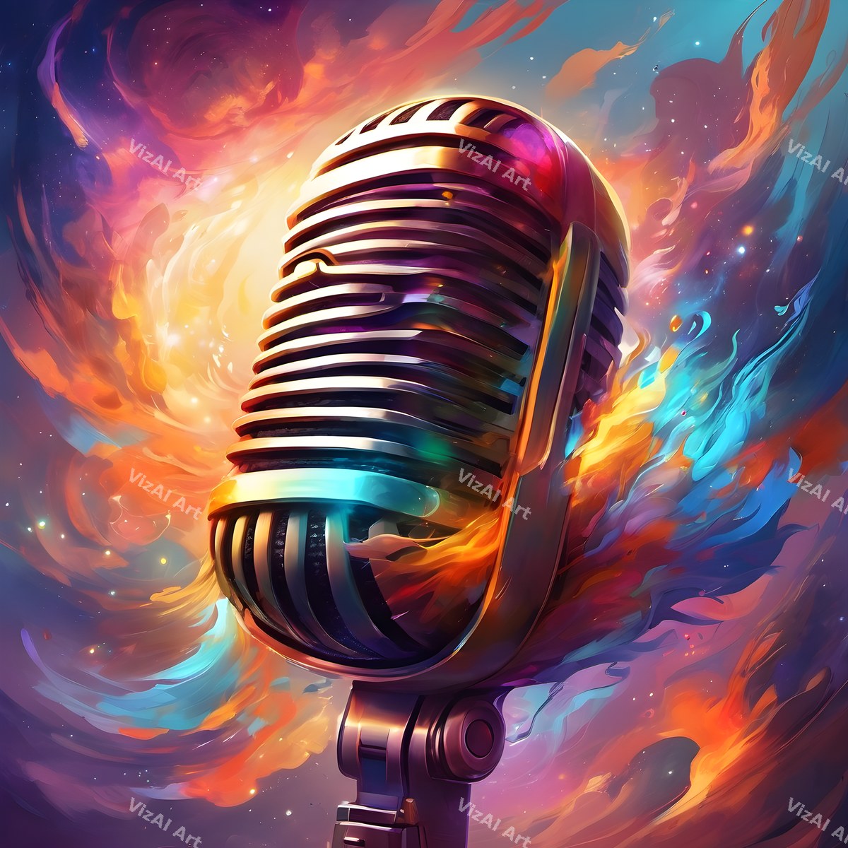 Dreamscape Skies & Nebula Microphone Art — print 4