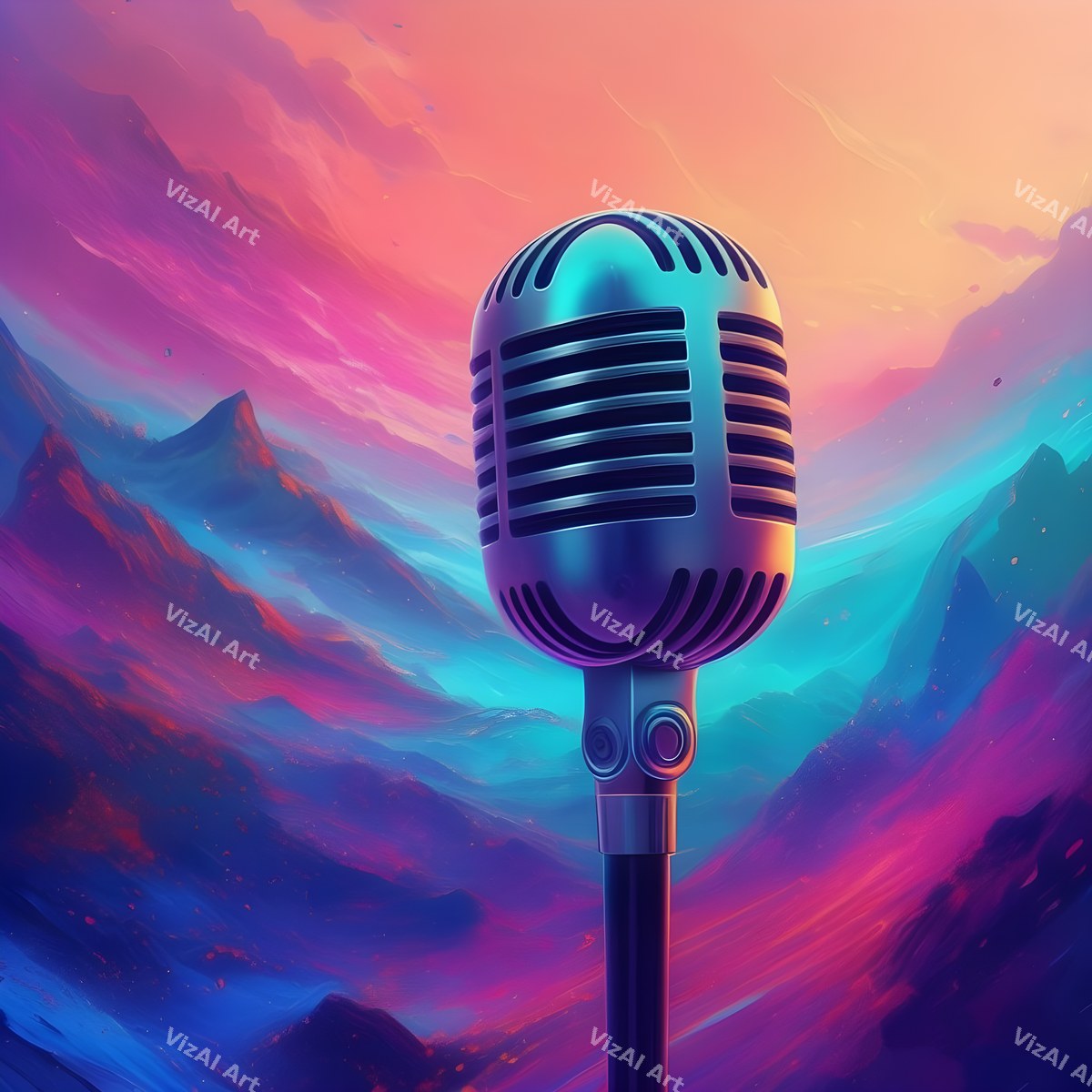 Dreamscape Skies & Nebula Microphone Art — print 9