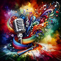 Swirling Notes & Colour Storm Microphone Art — print 1