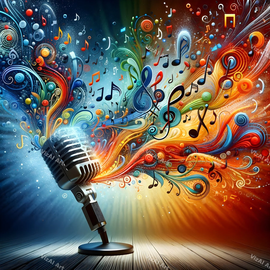 Swirling Notes & Colour Storm Microphone Art — print 7