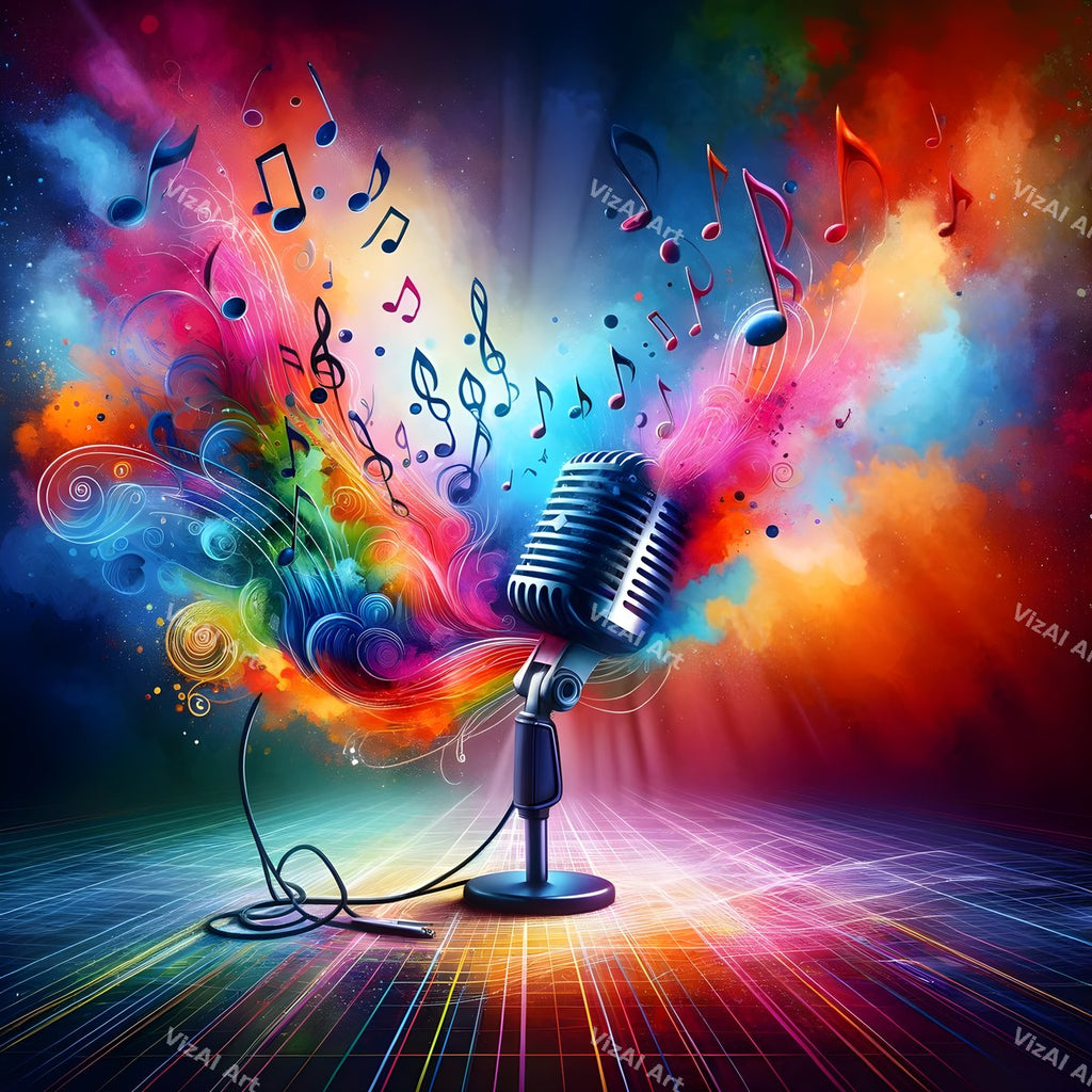 Swirling Notes & Colour Storm Microphone Art — print 8