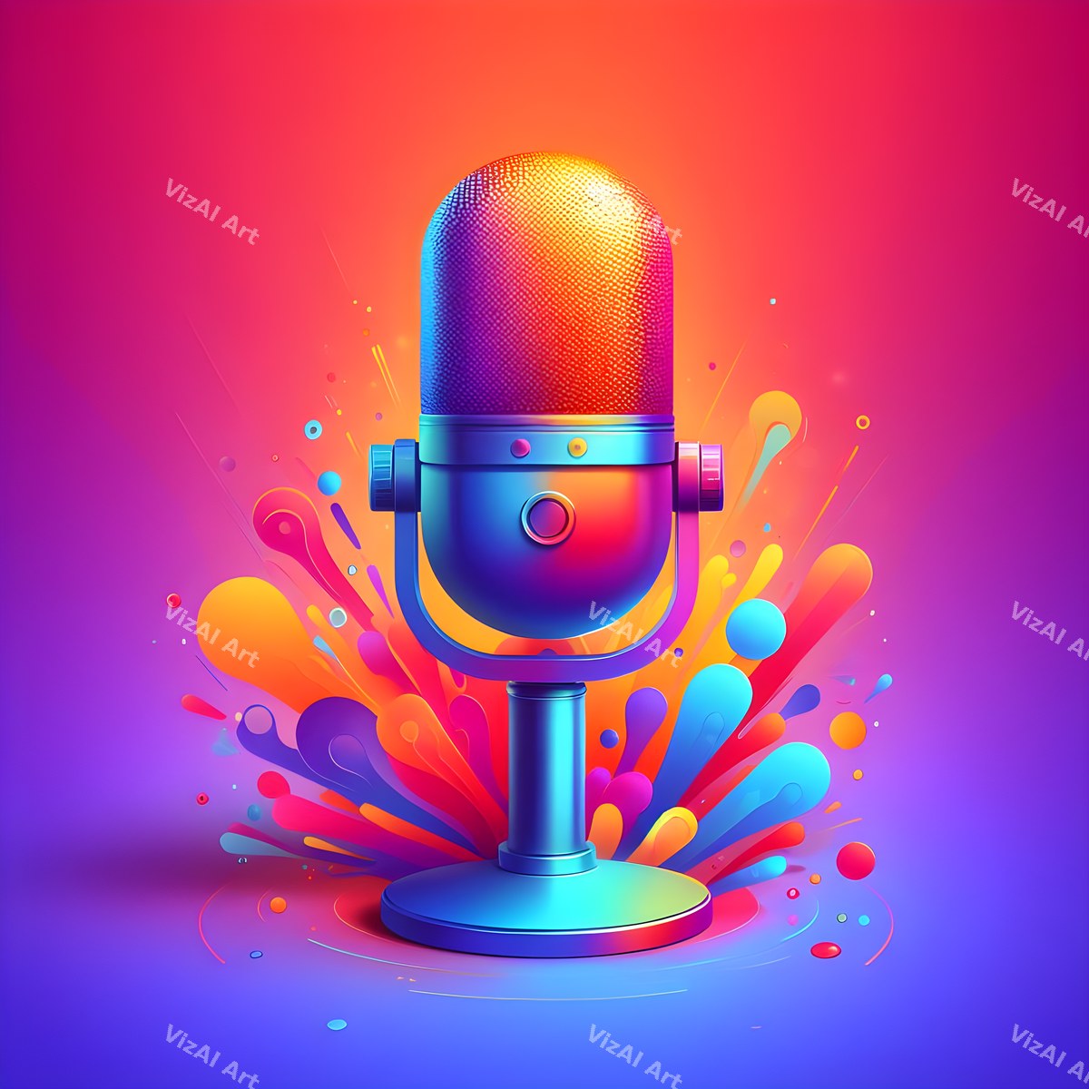 Vivid 3D Music Carnival Microphone Art — print 2