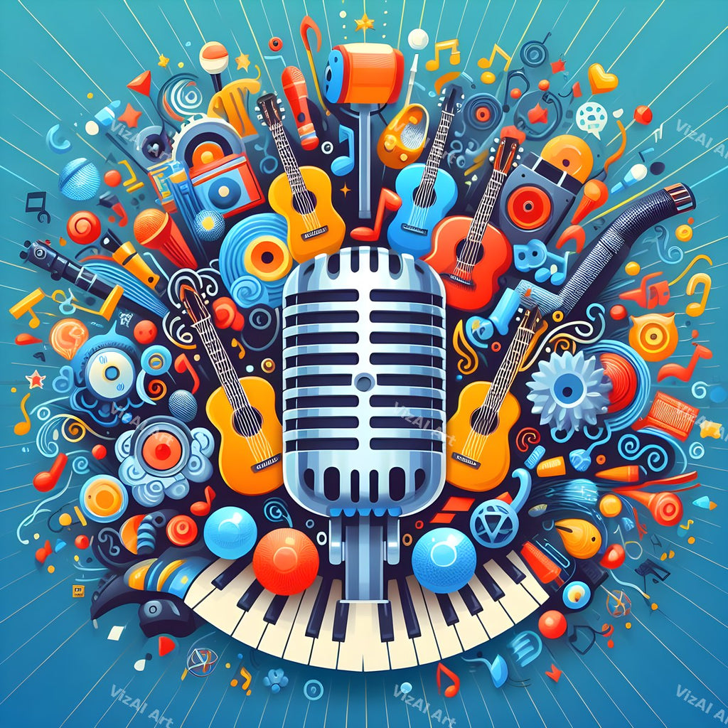 Vivid 3D Music Carnival Microphone Art — print 4