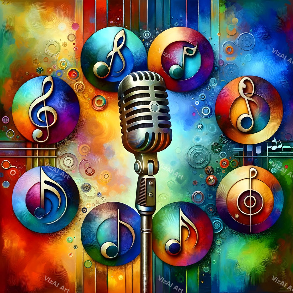 Vivid 3D Music Carnival Microphone Art — print 11