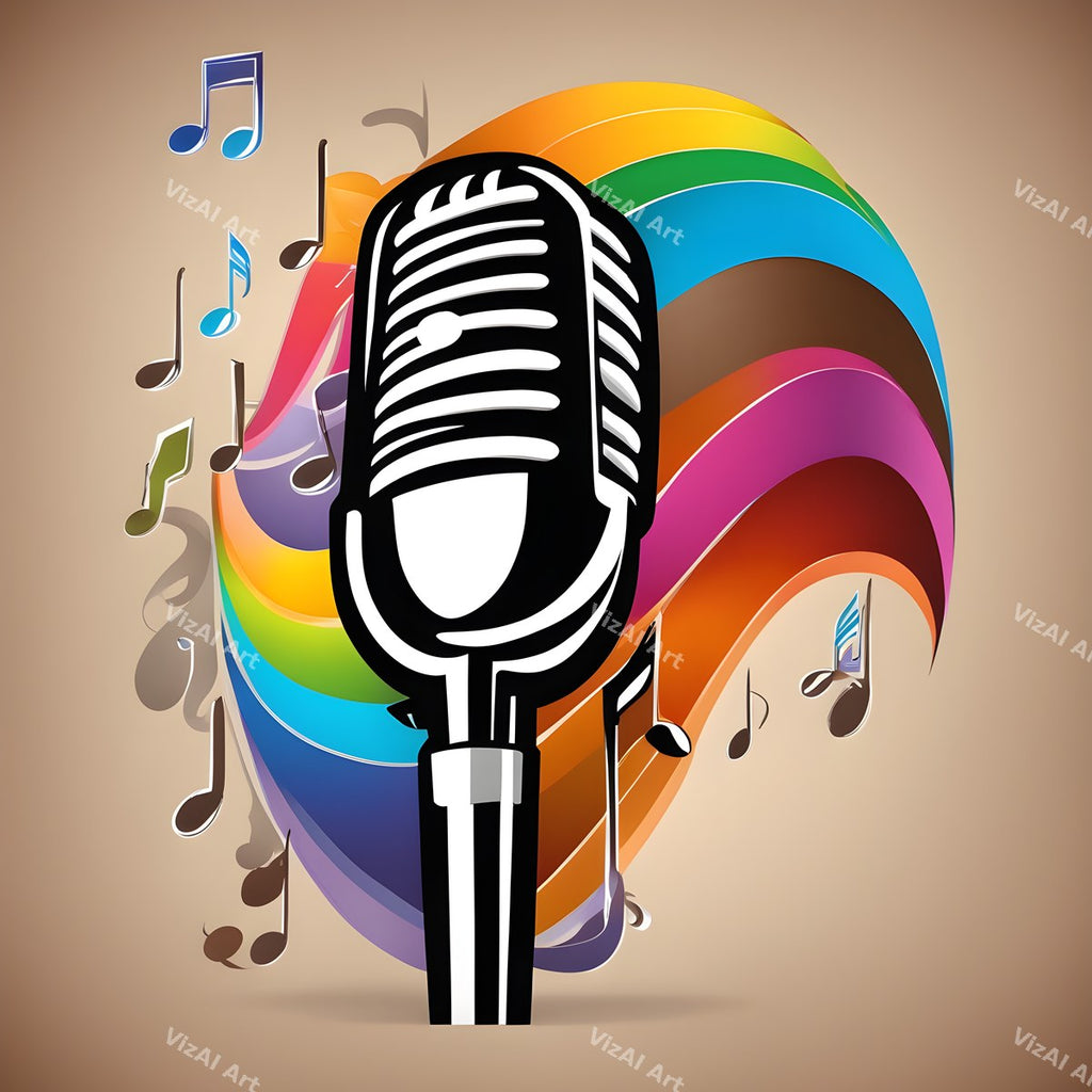 Rainbow Paint Drip Microphone Art — print 3