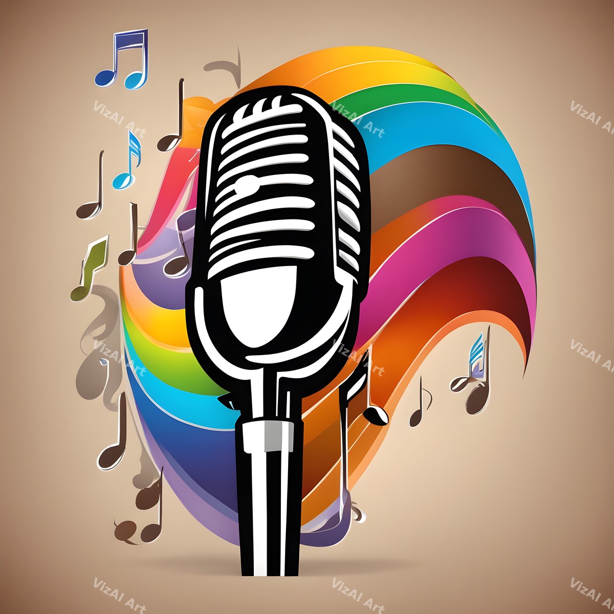 Rainbow Paint Drip Microphone Art — print 3