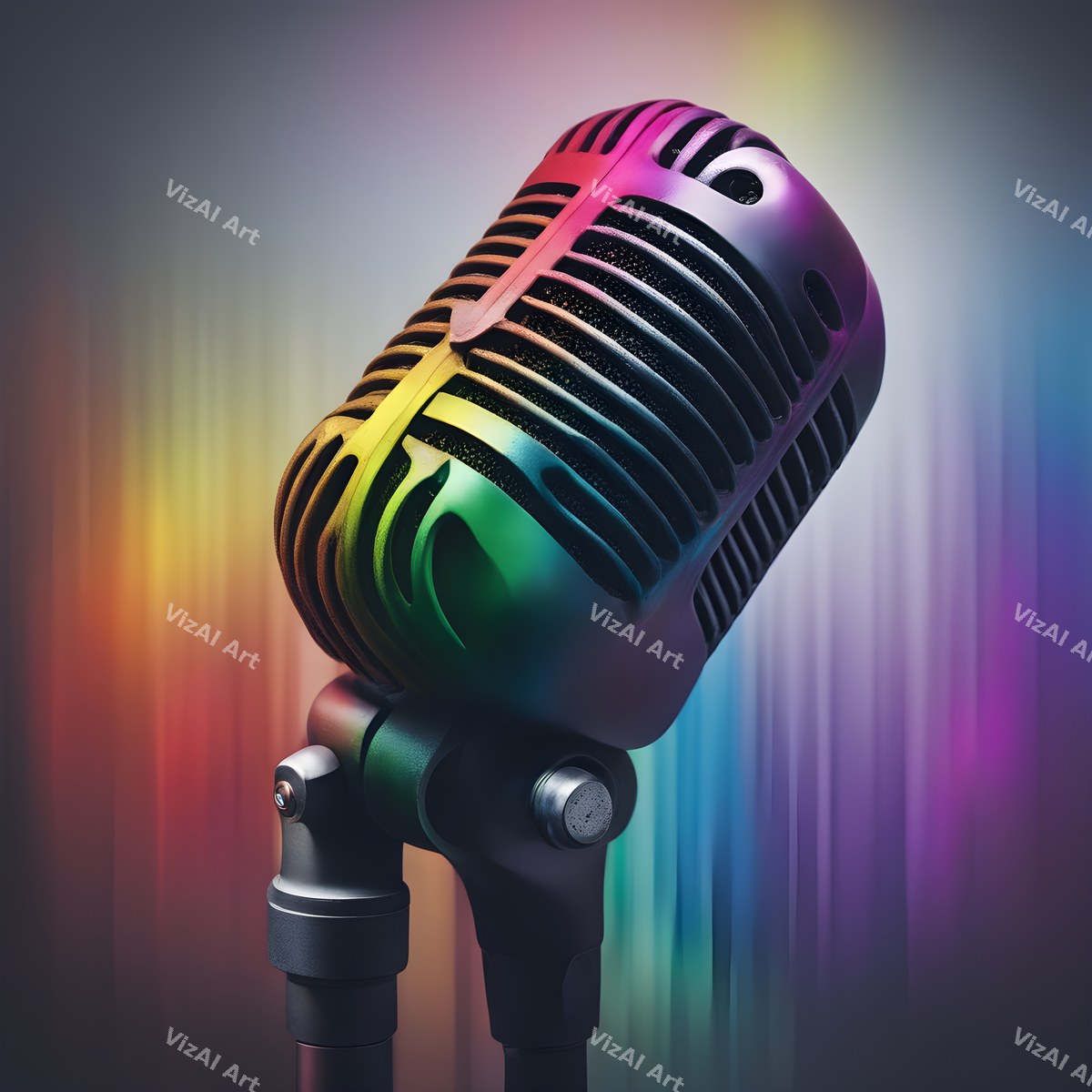 Rainbow Paint Drip Microphone Art — print 9