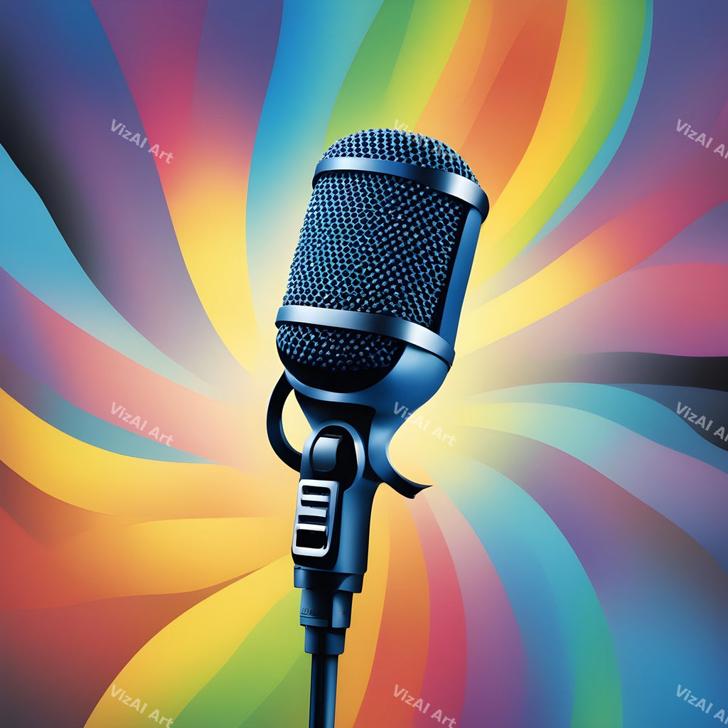 Sunburst Rays Stage Microphone Art — print 3