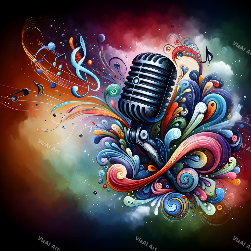 Carnival Swirl Microphone Art — print 1