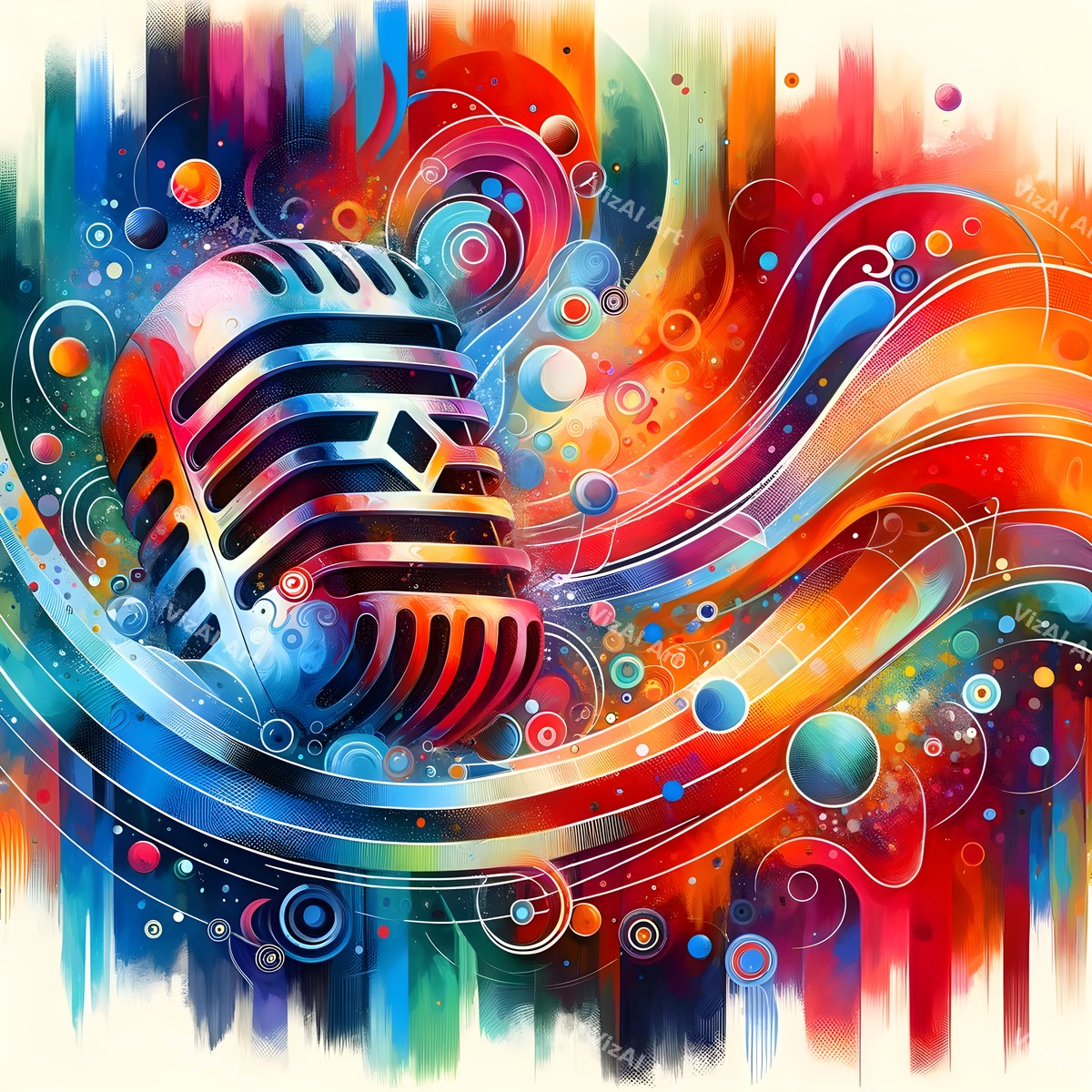 Carnival Swirl Microphone Art — print 2