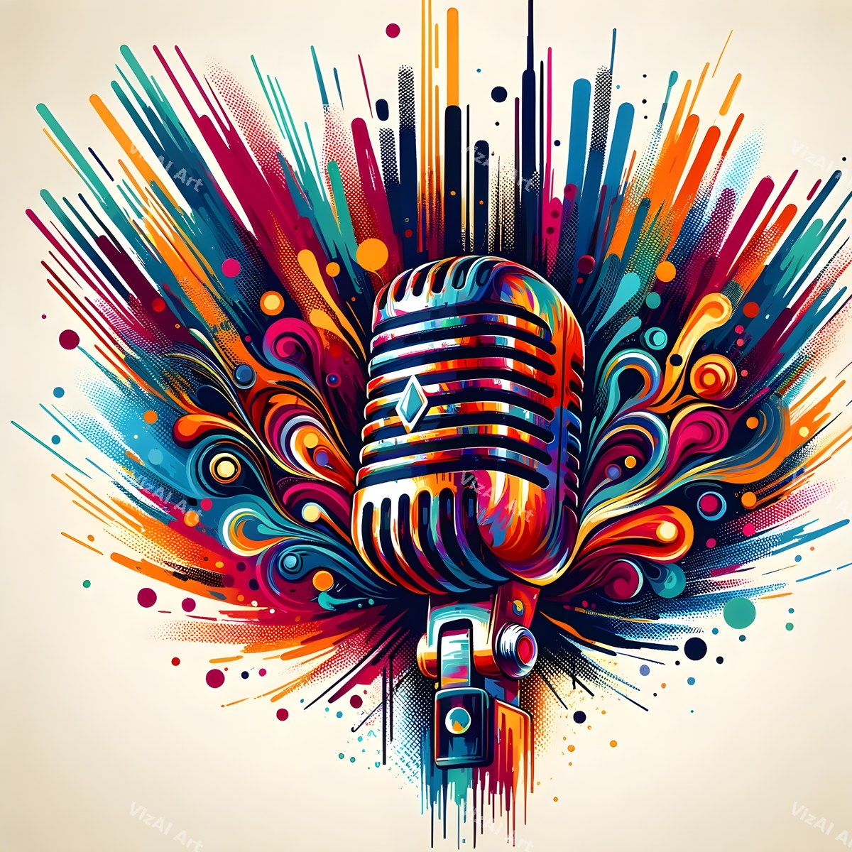 Carnival Swirl Microphone Art — print 3