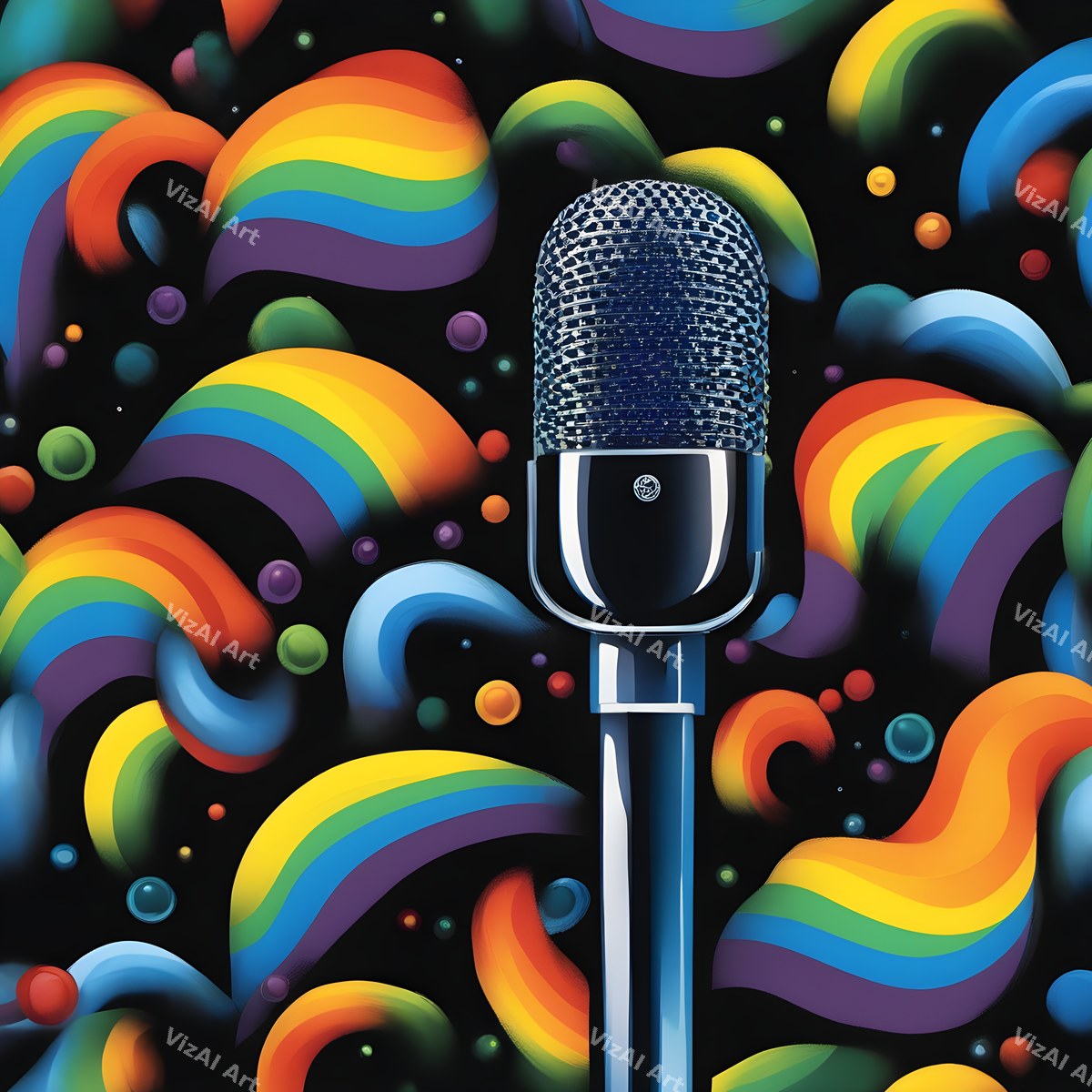 Carnival Swirl Microphone Art — print 5